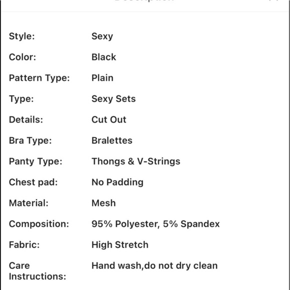 Black Sexy Hollow Out Fishnet 2 Pc Lingerie Set - Picture 7 of 7